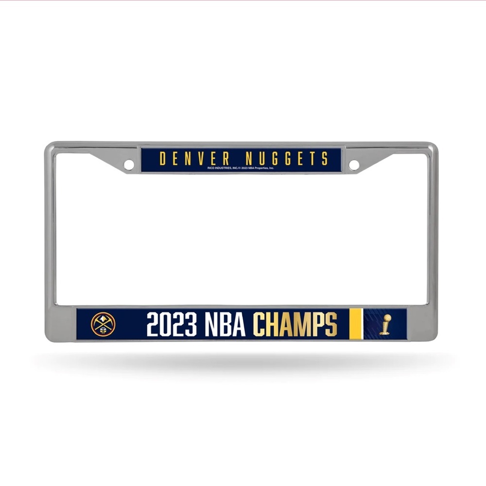 Licensed Denver Nuggets 2023 Championship Chrome Plate Frame